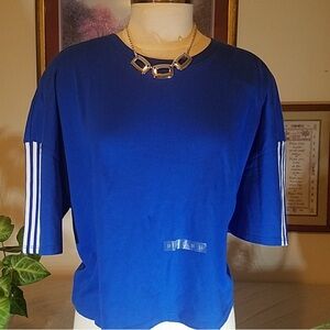 Flirtitude Royal Blue Tee with White Stripes